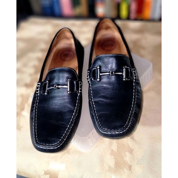 Men's 1901 Black Leather Bit Driving Shoes Loafers Casual Slip-on 10M - Picture 8 of 15